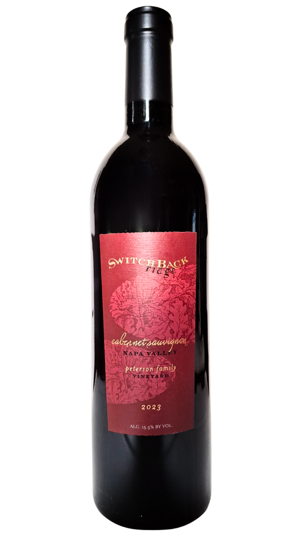 750ml bottle of 2023 Switchback Ridge Cabernet Sauvignon from the Peterson Family Vineyard of Calistoga AVA in Napa Valley California