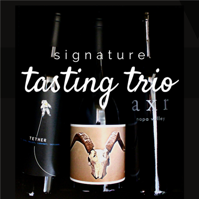 Three 750ml bottles of Napa Valley red wine for $98 on the Signature Tasting Trio including Disciples by The Crane Assembly AXR Proprietary Red and Tether Cabernet Sauvignon