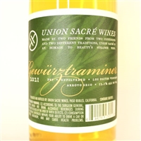 750ml bottle of 2021 Union Sacre dry Gewurztraminer from the Los Ositos Vineyard of the Arroyo Seco AVA in Paso Robles California USA