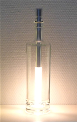 White bottle light fits into a wine, champagne or spirit bottle.