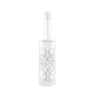 Scroll Glass Bottle by di Potter black white silver clear jewel crystal top seal wine stopper