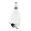 Jewel Top Oil & Vinegar Bottle with crystal top and also stainless steel pourer. The neck is decorated with a modern greek key pattern designed by di Potter and made in the USA.
