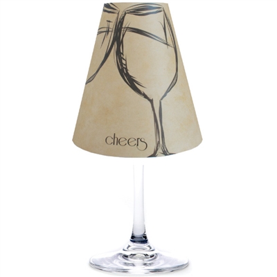 Cheers translucent paper white wine glass shades. Available in parchment and white.  Made in the USA.