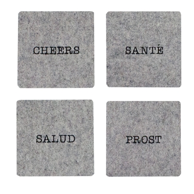 Cheers Wool Coaster set of 4