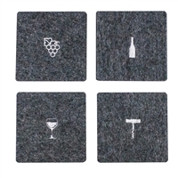 Wine Tools Wool Coaster Charcoal set of 4