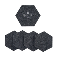 Wool Wine Tasting Coasters Charcoal set of 5