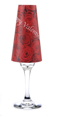 Set of six Happy Valentine's Day paper champagne glass shades. Available in Rose Pattern.  Made in the USA.