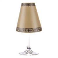 Modern geometric greek key pattern paper white wine glass shades