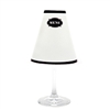 Modern Menu White Wine Glass Shades Party Pack by di Potter contains 12 or 48 shades in a package white shade with a black menu sign to write your own menu add to a wine glass with flameless tea lights
