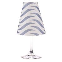 Waves translucent paper white wine glass shades by di Potter available in fog gray, sea blue and whitewash.  Made in the USA. For use with a flameless tea light.