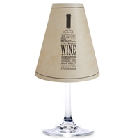 Wine bottle translucent paper white wine glass shades.  Available in parchment or white.  Made in the USA.