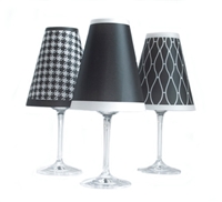 Classic Red Wine Glass Shades Set of 6 by di Potter Black White Houndstooth Chain Solid black white paper wine glass flameless tea lights vellum paper