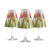 Set of 6 coordinating tulip pattern translucent paper white wine glass shades.  Ready to assemble.   Made in the USA.