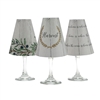 White Oak Harvest White Wine Glass Shades  Set of 6 by di Potter. Great for a wine tasting party. Harvest design pattern paper vellum new collection for use with wine glasses and flameless tea lights