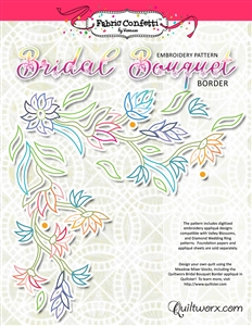 Bridal Bouquet Border Machine Embroidery - Digitial Download