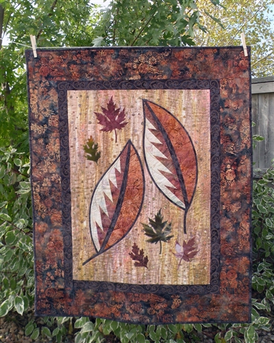 Cut Loose Press ~ Scattered Leaves Wall Hanging and Four: Quiltworx.com Leaf Series