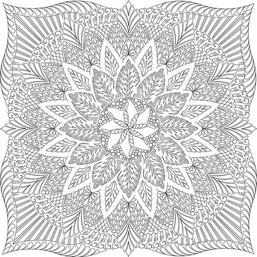 Dinner Plate Dahlia Center Quilting Pattern