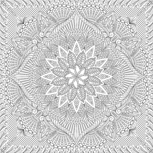 Dinner Plate Dahlia Queen Quilting Pattern