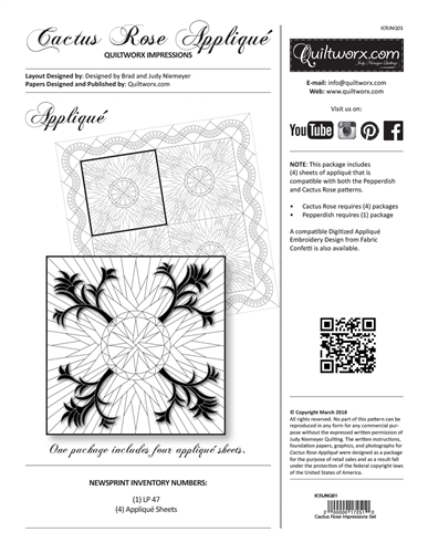Cactus Rose Applique Impressions Set