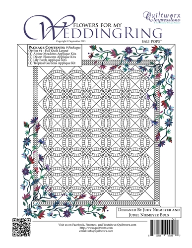 Quiltworx.com Impressions Flowers for My Wedding Ring Layout Option #4