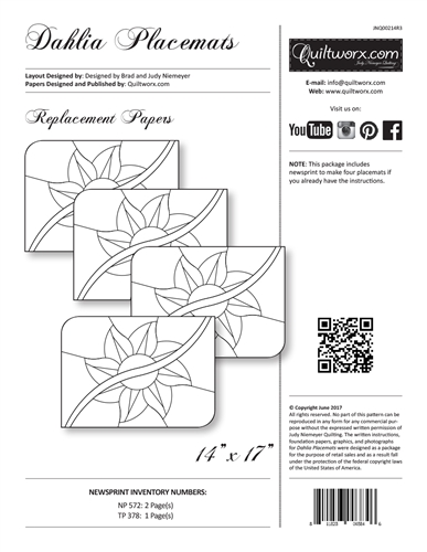 Dahlia Placemats Replacement Papers