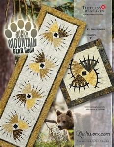 Rocky Mountain Bear Claw Table Runner and Pillows