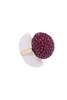 Ring-Small faceted Purple Garnet Beads hand woven into a Sphere. The depth of color & faceted Gemstones give it amazing sparkle from every angle. The mounting and Ring band are in 18K Yellow Gold. Made in Italy by Rajola. Width 1 1/8" Size 7.