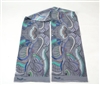 Ziio's Jungle Print Silk Satin Tube Scarf in Grey. A beautiful pattern in Grey with shades of Blue, Green & Cream. Made in Italy. L 63" X W 8"