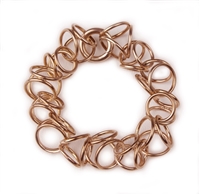 Fun & dimension Chain Link Bracelet in Rose Gold plated Sterling Silver.  Made in Italy by Anticoa.