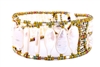 White Mother of Pearl Cuff Bracelet by Ziio