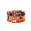 From Ziio's new Fenice Collection - this Cuff Bracelet features a blend of Red Garnet with Orange Carnelian & Zircon Gemstones, accented with Black Spinel & White Pearls. Made with Murano Glass Beads on Stainless Steel Wire. Hand crafted in Italy.