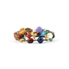 Ziio's new "Shinju" beaded Cuff features a beautiful vibrant blend of Multi-Color Gemstones - Lapis, Citrine, Amber, Amethyst & Chrysophrase - in a light, open work design.  Hand crafted using Stainless Steel wire with Murano Glass Beads. Made in Italy