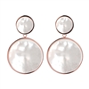 Simple & elegant  Mother of Pearl Drop Earrings  Made in Milan by Bronzallure, finished in their patented 18K Golden Rose' plating. 
Posts. Length 1 3/4", Width 1 1/8".  More stylish and updated than the classic Pearl post, but just as versatile.