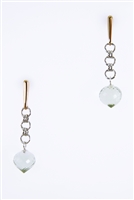 beautiful drop Earrings. Hand crafted in Italy by ElliGioi, the post is in 18k Yellow Gold, followed by chain links in White Gold and a single drop of a faceted soft Green Amethyst tear-drop Gemstone. Wear day or night, casual or dressy.