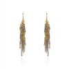 Firecracker Chandelier Earrings will light up any outfit. From multi-lengths of gold chain descend beads of Labradorite Gemstones - the perfect neutral for any outfit. Made in 14k Gold Filled wire & chain by Mabel Chong, San Francisco. Length 2"