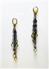 Beautiful long drop Earrings by Mabel Chong. A bezel set Opal Gemstone at the post holds six chain link drops of various lengths with Opals at each end. Made in 925 dark oxidized Sterling Silver. Length 2 1/2 inches. Made in the U.S.