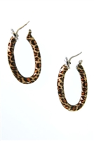 Add a little fun to your jewelry collection with these Enameled oval Hoop Earrings by Rosato.  They have a 3-tone Leopard Enameled Print and are crafted in 925 sterling silver. Latch backs. Made in Italy. Length 1 1//2 inch