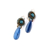 From Ziio's new Goiaba Collection, these Blue Kyanite Teardrop Earrings will delight. A button post of Blue Zircon Beads holds a large polished drop of a Blue Kyanite Gemstone. Hand crafted in Italy by Ziio with Murano Glass Seed Beads. 925 Sterling