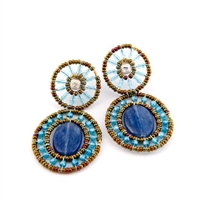 From Ziio's new Gioaba Collection, these Blue Kyanite drop Earrings will delight. Surrounded by Blue Zircon Beads that compliment, these shades of blue Earrings are perfect for your Spring & Summer wardrobe. Hand crafted in Italy by Ziio with Murano Beads