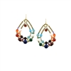 these chandelier oval Hoop Earrings have a light open look, but make a bold statement. They feature a medley of Multi-Color Gemstones in various shapes and sizes, Amethyst, Carnelian, Blue Moon, Garnet, Amazonite, that all blend harmoniously. by Ziio