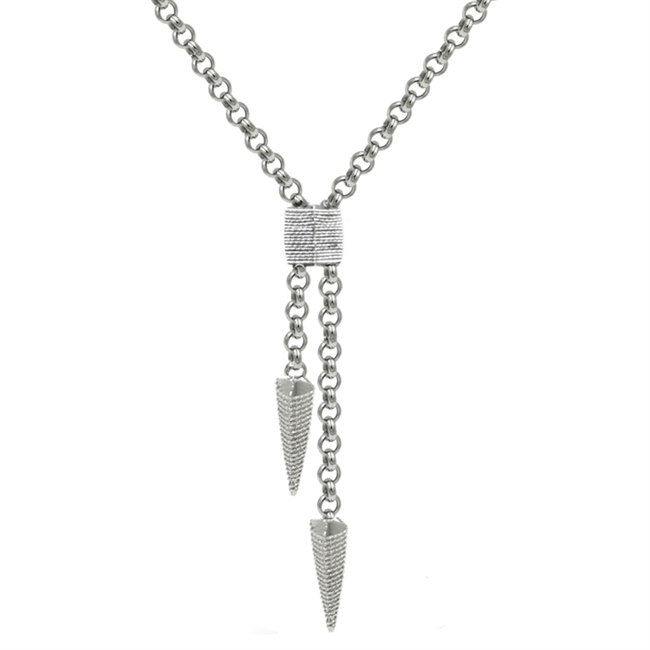 Sterling Silver Wraped Lariat Drop Necklace by Frederic Duclos