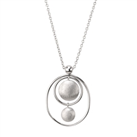 Oval Sterling Silver Pendant Necklace by Frederic Duclos