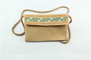 Embroidered Mini Shoulder Bag - Gray