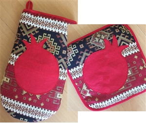 Pomegranate Oven Mitts & Hotplates