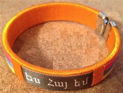 Armenian Embroidered Bracelets Orange