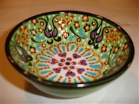 Ceramic Handpainted Bowl Intricate Light Green