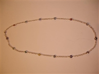 Multicolor Sterling Silver Necklace 17"