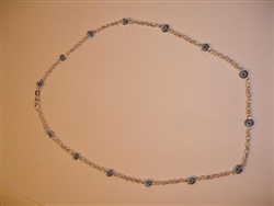 Light Blue Sterling Silver Necklace 17"