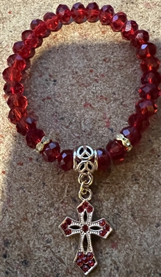 Armenian Cross Bracelet - Red 2