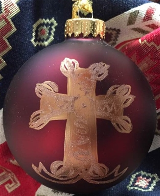 Armenian Cross - Large Purple Ornament